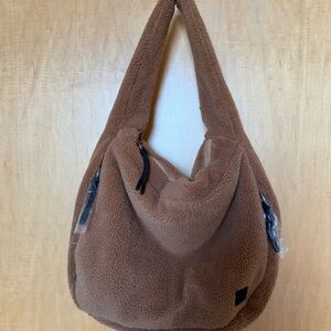Brand New Free People Movement Brown Sherpa Tote Bag